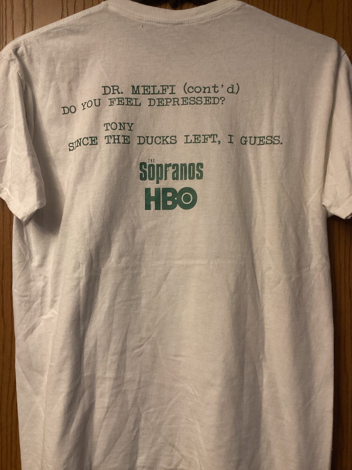 The Sopranos – HBO Series – White Shirt Featuring Ducks Flying – 27.5” x 20.5”
