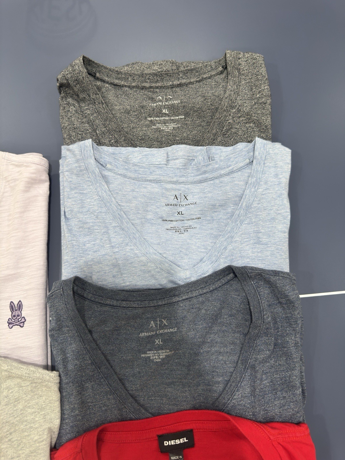 PRE-OWNED LOT OF 12 DESIGNER DIESEL ARMANI LACOSTE FCUK POLO – ALL HAVE DAMAGE