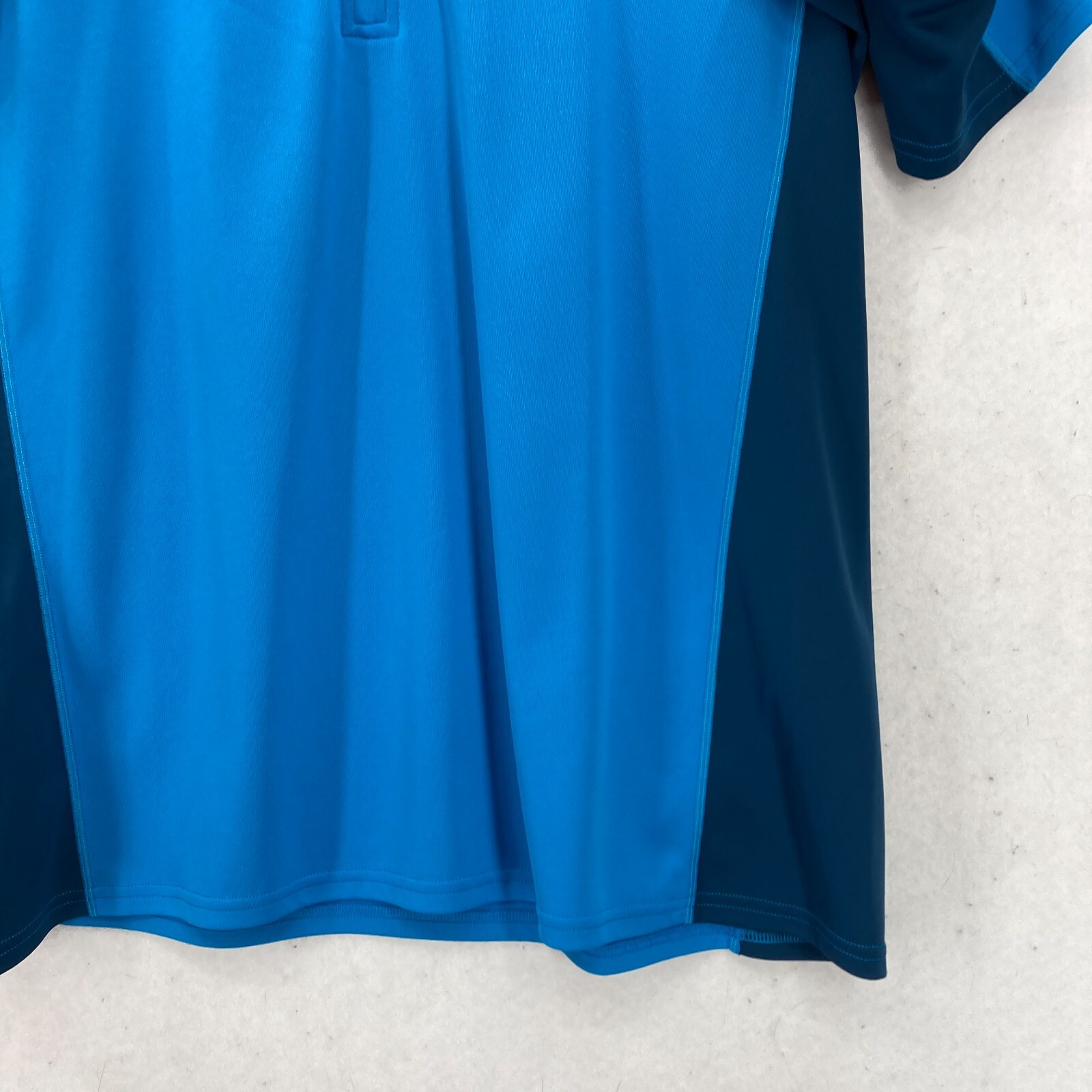 Patagonia Half Zip Short Sleeve Shirt XL Blue Mock Neck Lightweight Hiking Camp