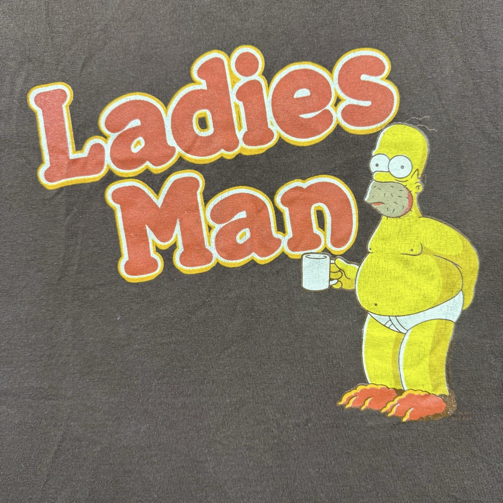 Homer Simpson Shirt Mens Medium Brown Ladies Man Graphic Sleeveless Tank Top