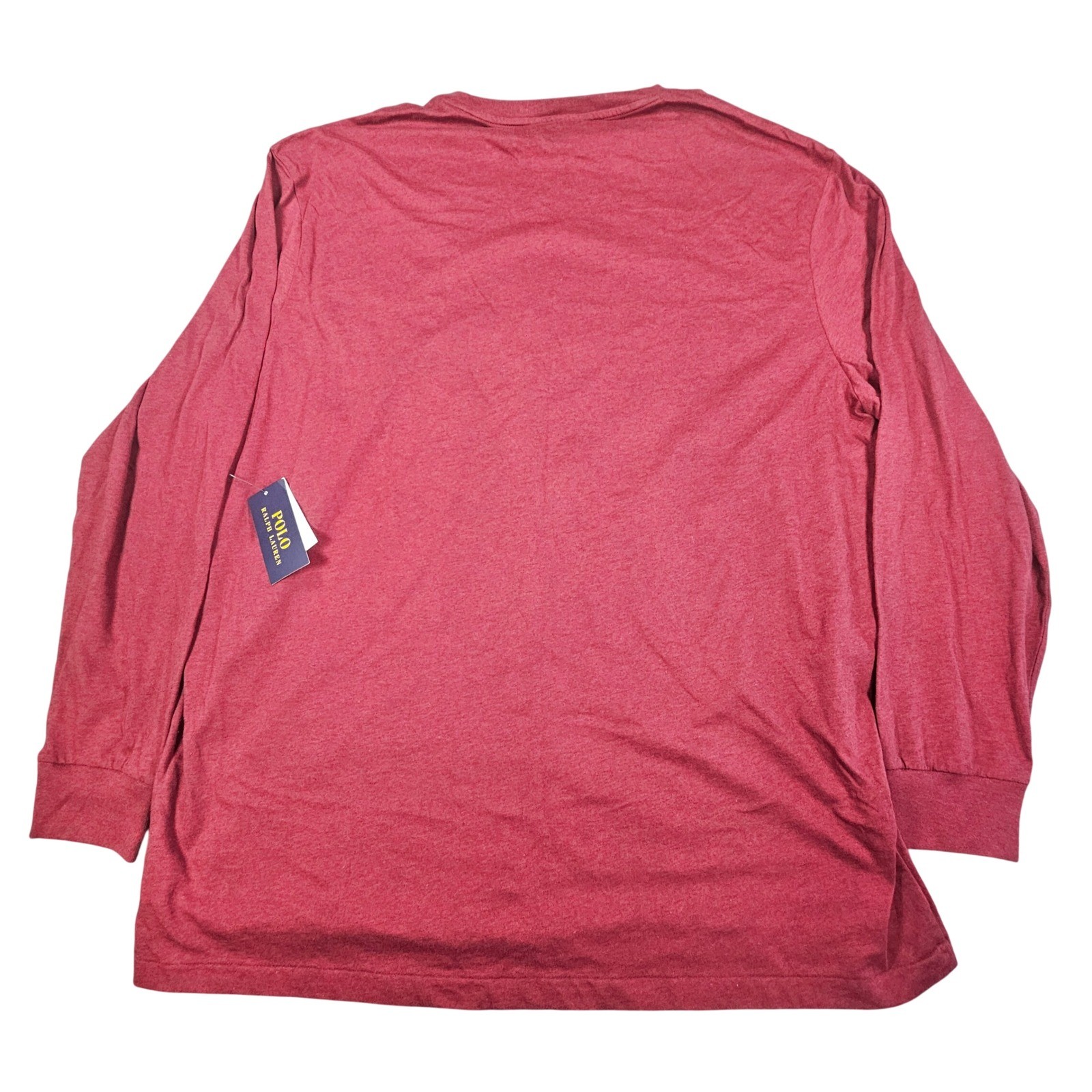 Polo Ralph Lauren Long Sleeve T-Shirt Men XXL New Red Classic Fit Cotton Tee