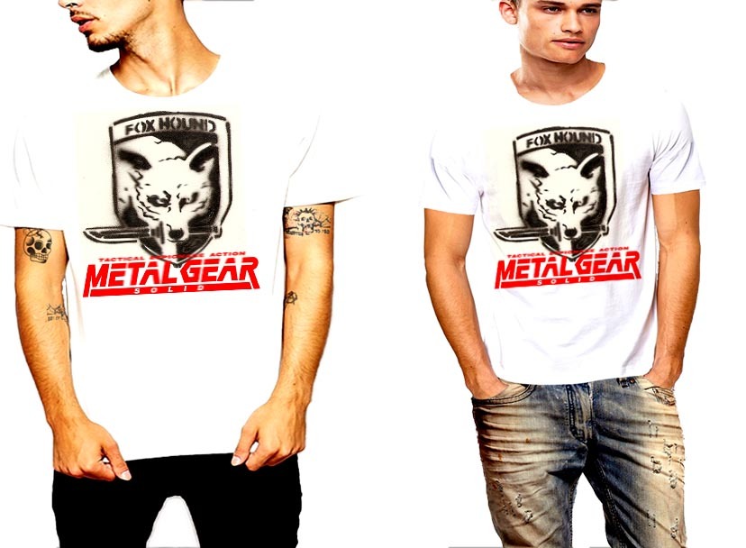 Brand New Metal Gear T-Shirt Fox Hound Solid Snake Tactical Espionage Action Tee