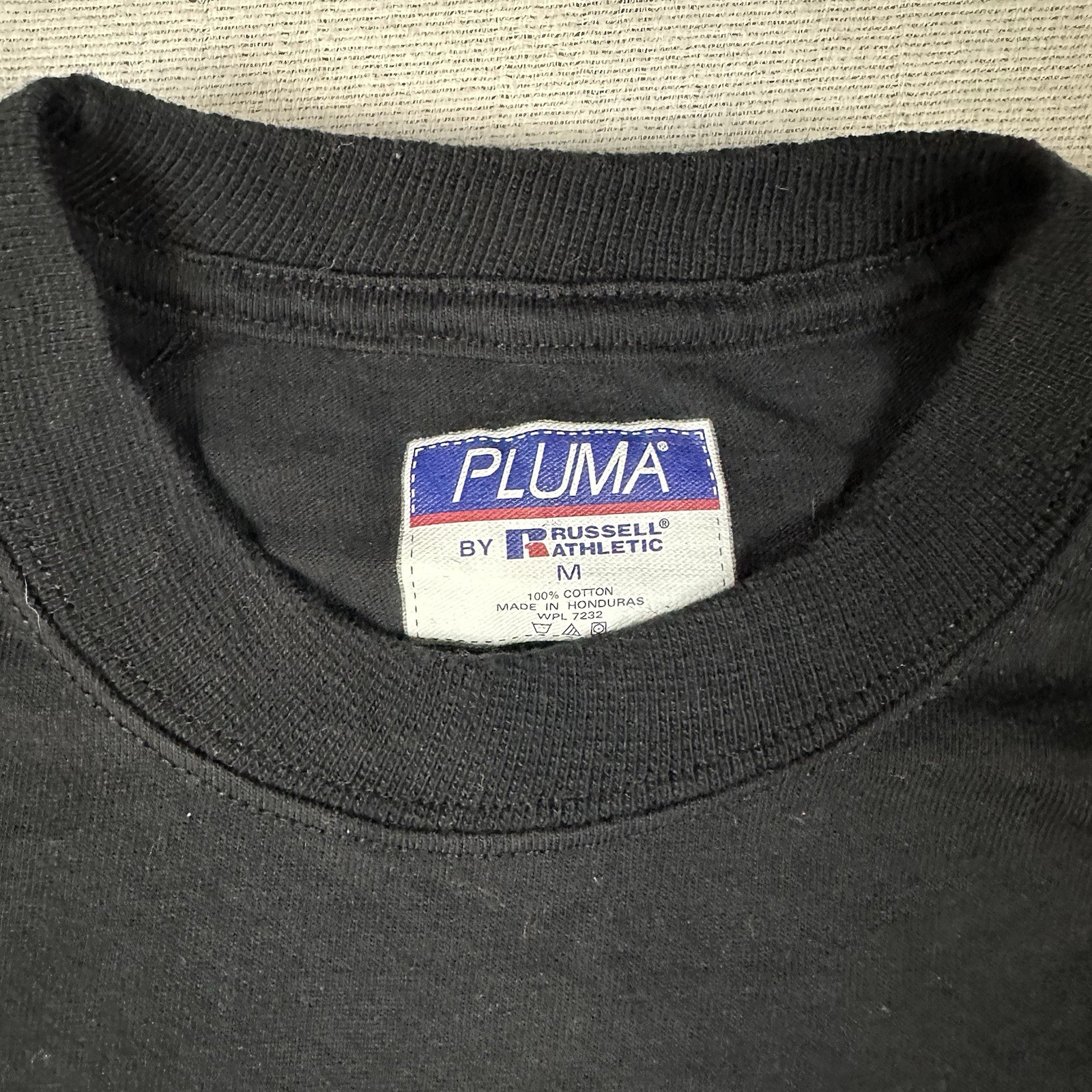 Vintage Pluma Blank Black Y2K T Shirt Plain Simple Basic Tee 2000s 90s Medium
