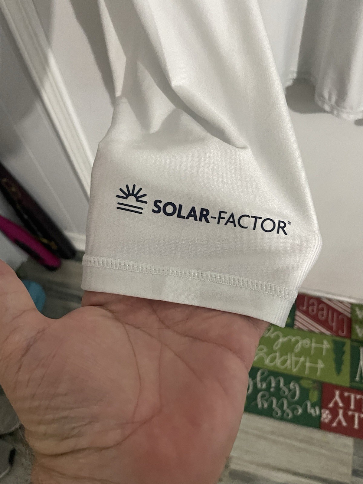 Habit Solar Factor T Shirt Long Sleeve Size 2XL White American Flag Back Good
