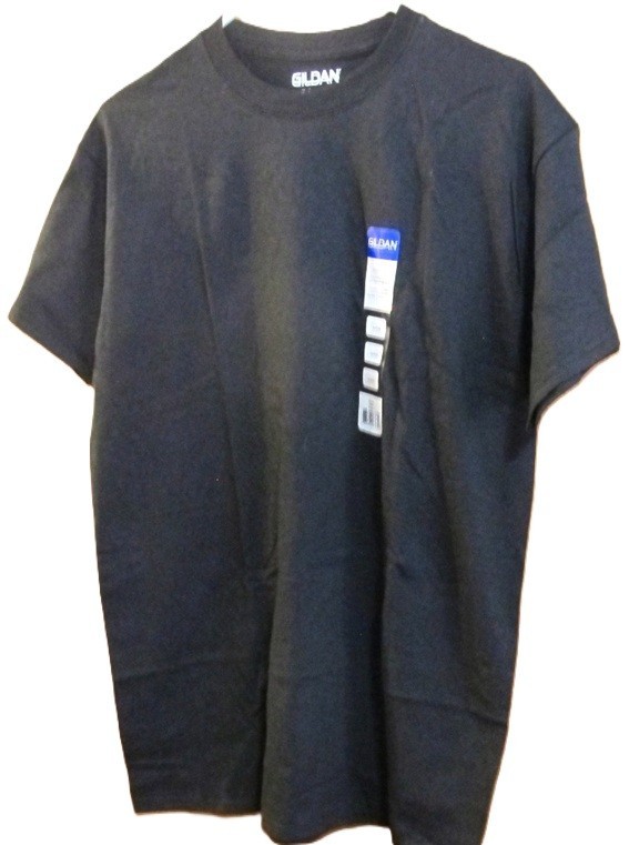 2 Gildan Adult T-Shirts ~ Black and Heather Military Green Size L ~ New