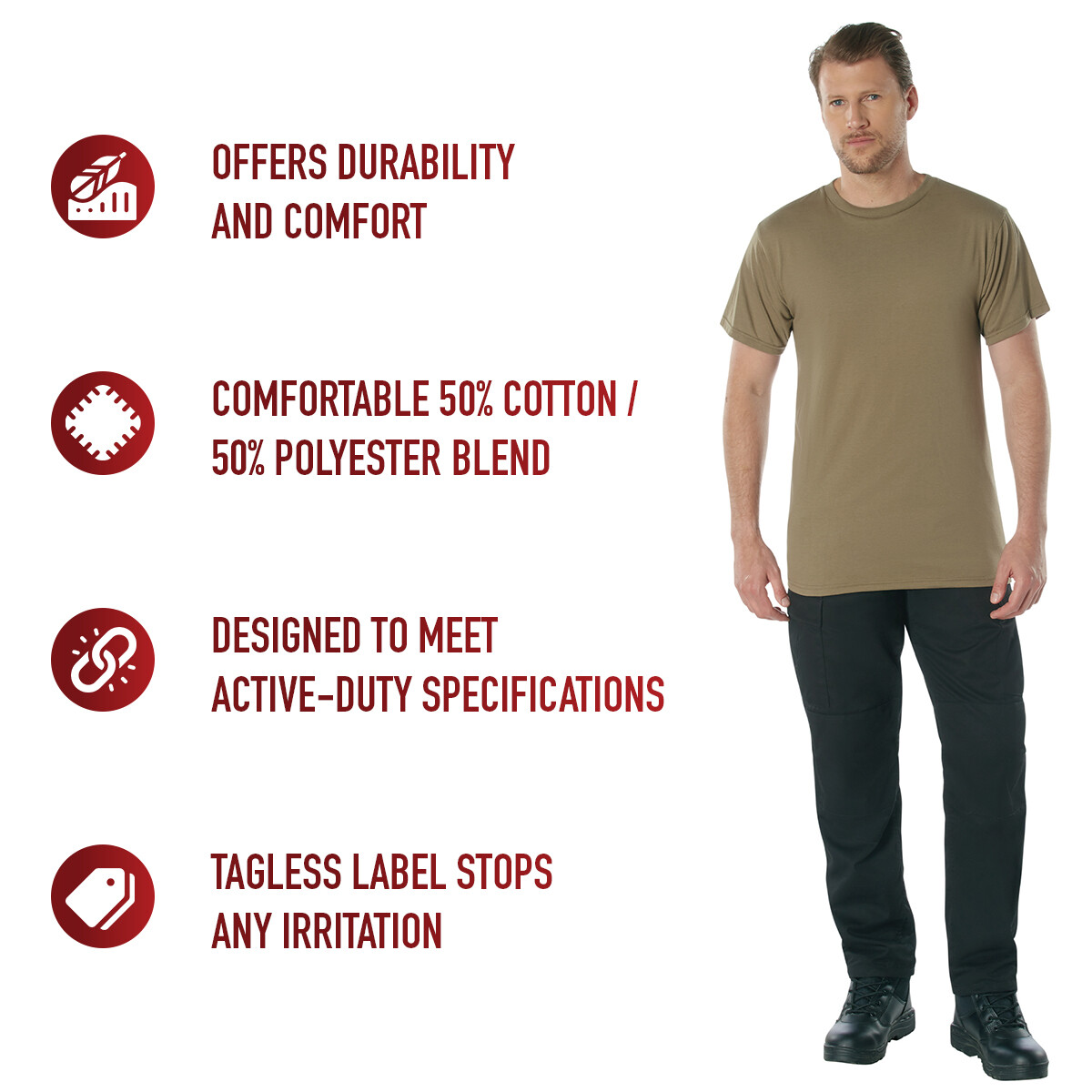 Men&rsquo;s AR 670-1 Coyote Brown T-Shirt – Compliant w/ MultiCam & OCP Uniforms