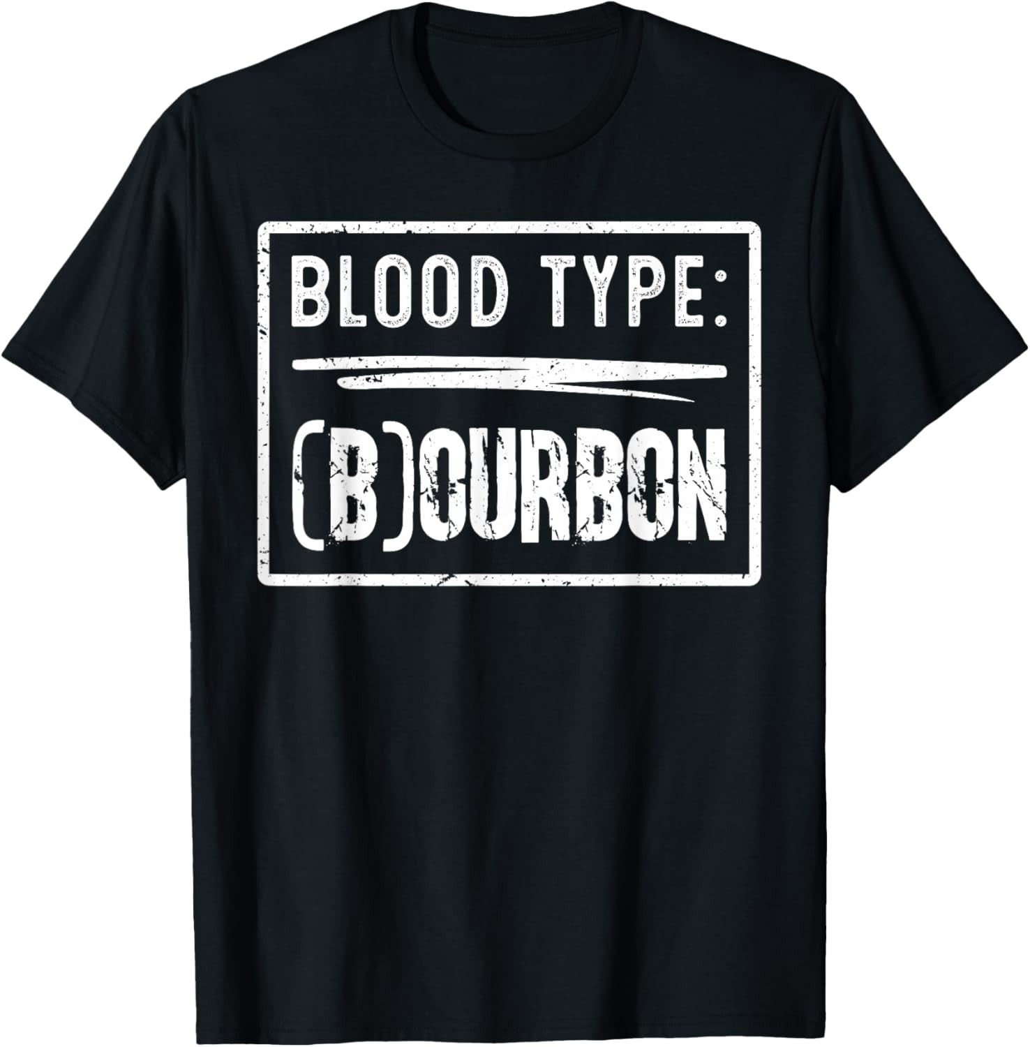 My Blood Type is Bourbon Retro Funny Drinking Humor T-Shirt