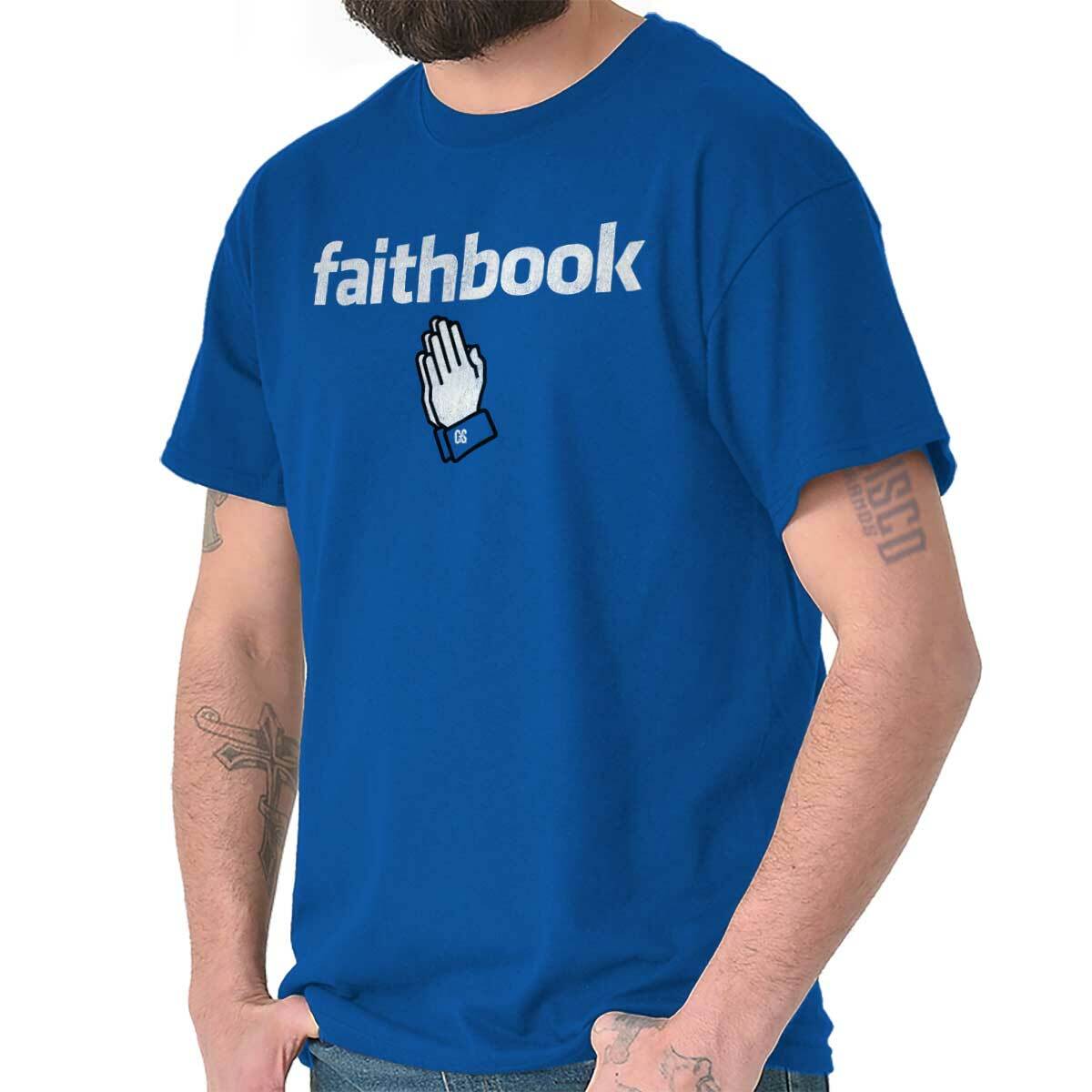 Faithbook Funny Internet Christian Religious Adult Short Sleeve Crewneck Tee