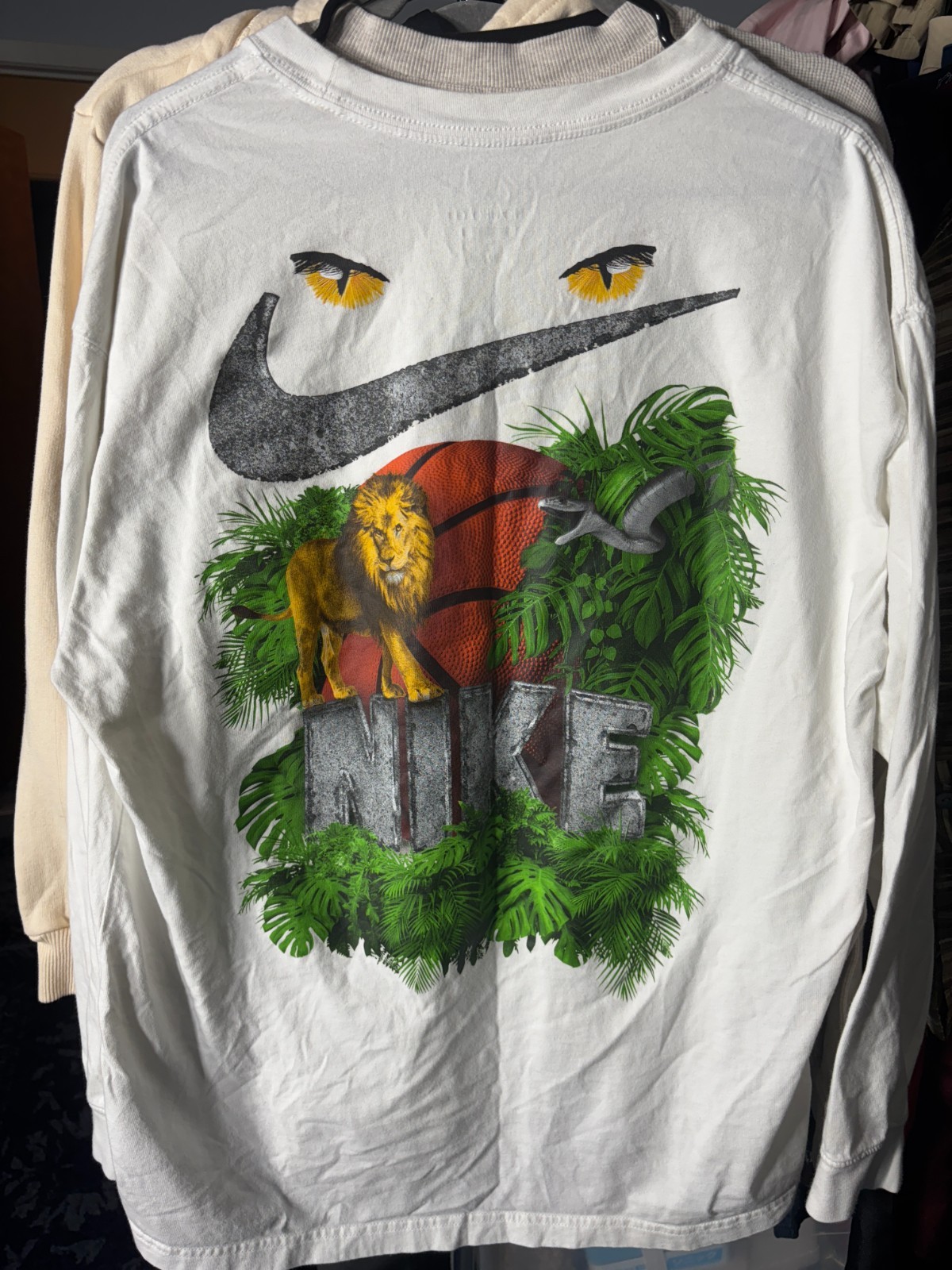 Nike Tee Adult Jungle Safari Loose Fit Long-Sleeve Tee T-Shirt SZ Large