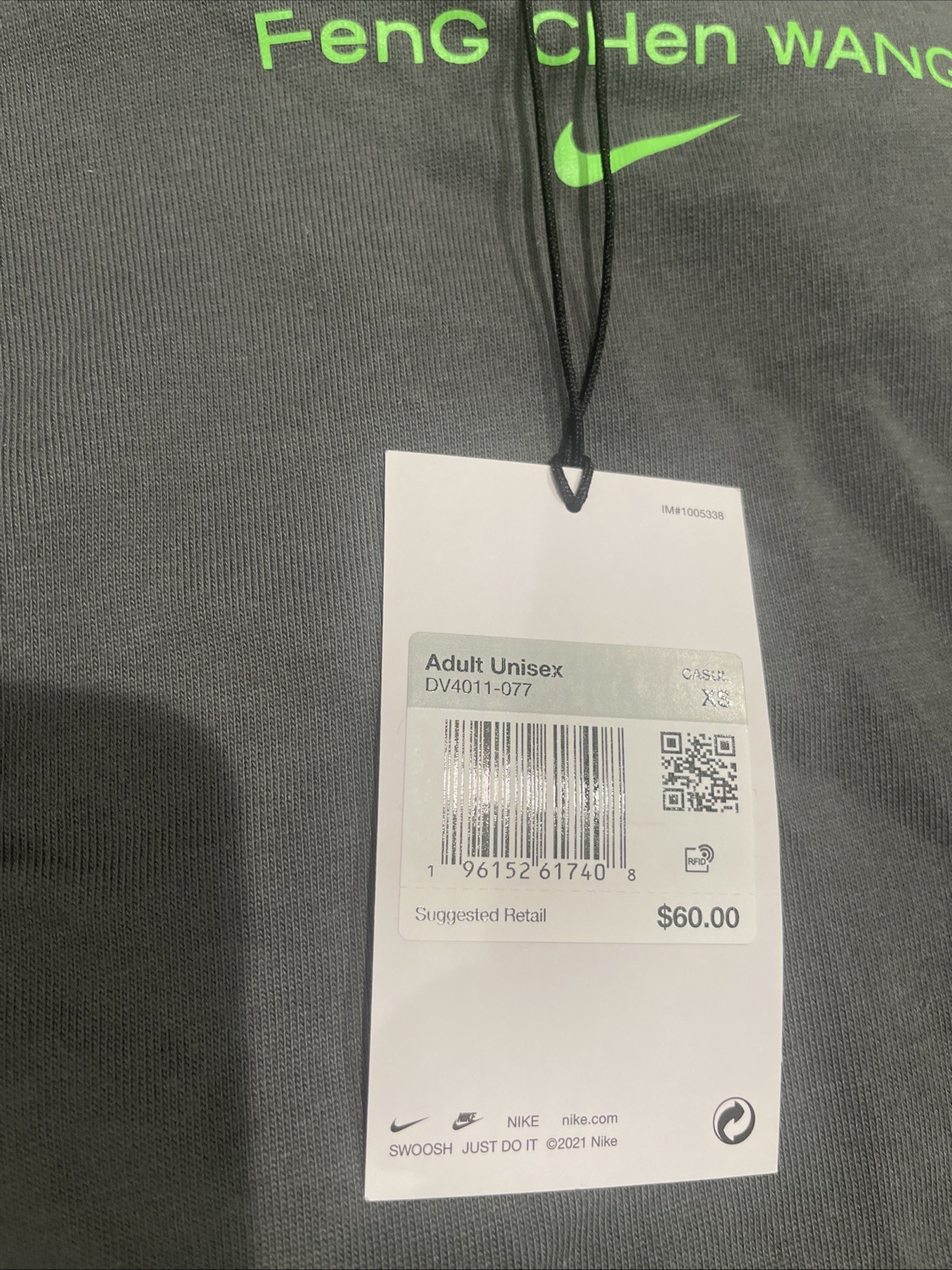 Nike x Feng Chen Wang Pro T-Shirt Light Smoke Grey (DV4011-077) Size XS