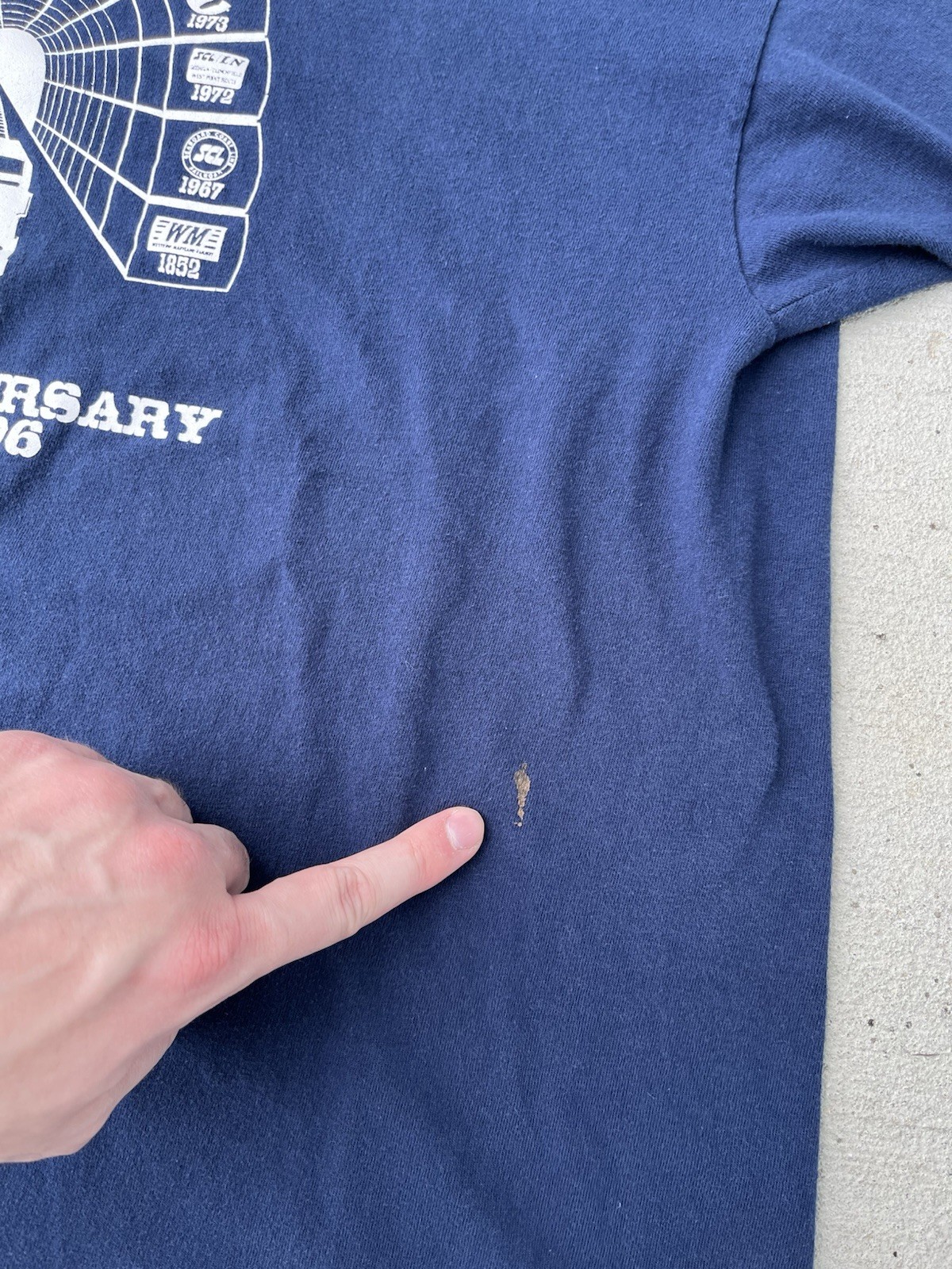 Vintage CSX 10 Year Anniversary T-Shirt Trains Railroad XL 90’s 1996 Stained