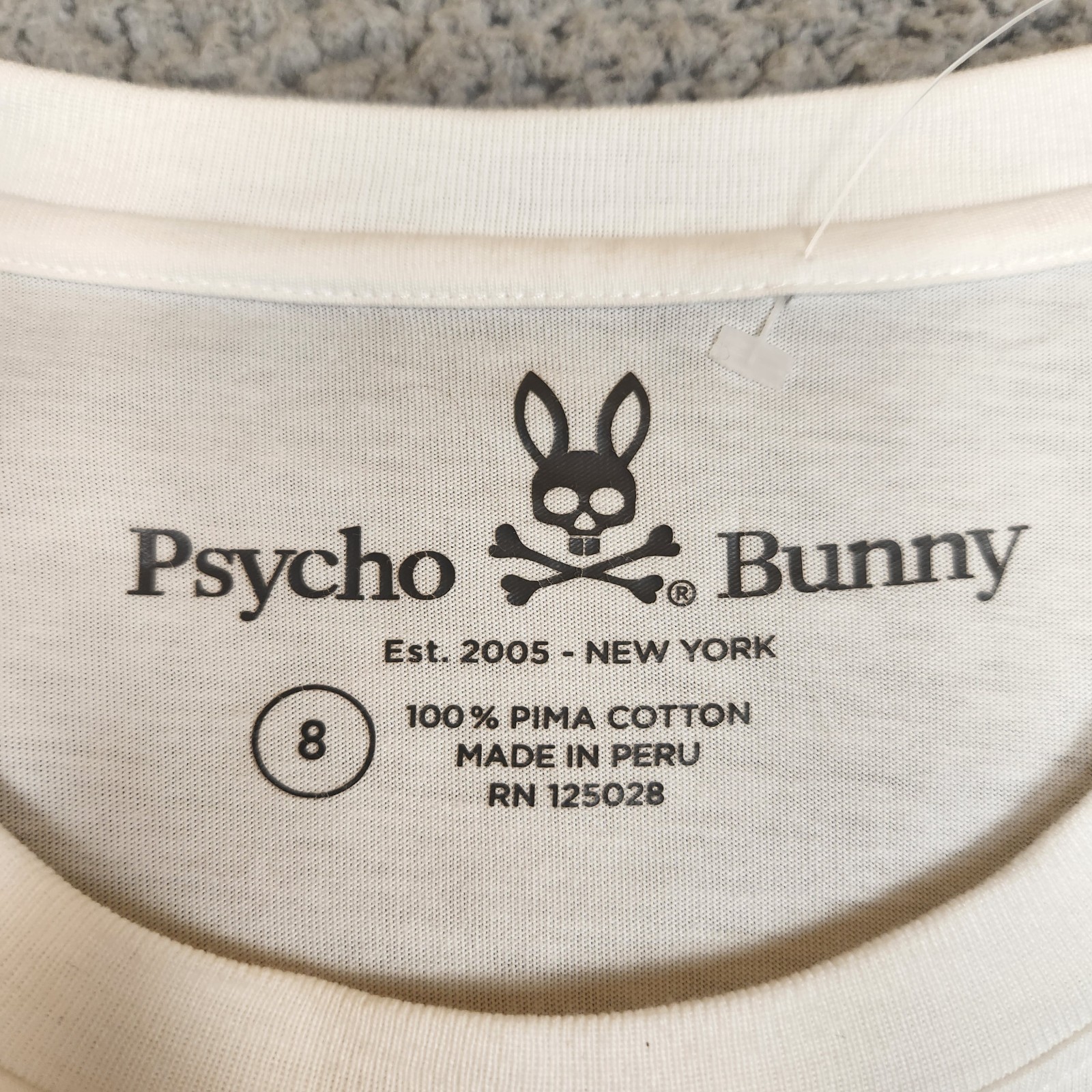 Psycho Bunny Graphic Tee WHITE/Neon (B6U141N1PC) Size 8 = XXL/2XL