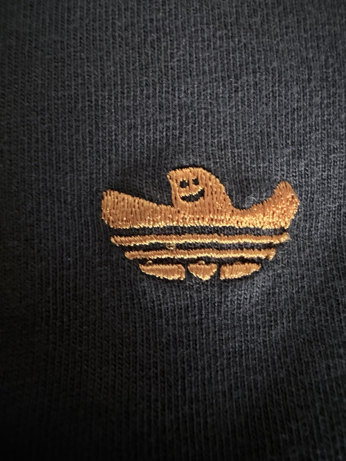 Adidas Shmoofoil Men&rsquo;s Large Short Sleeve T-Shirt Black W/ Orange Trefoil ghost