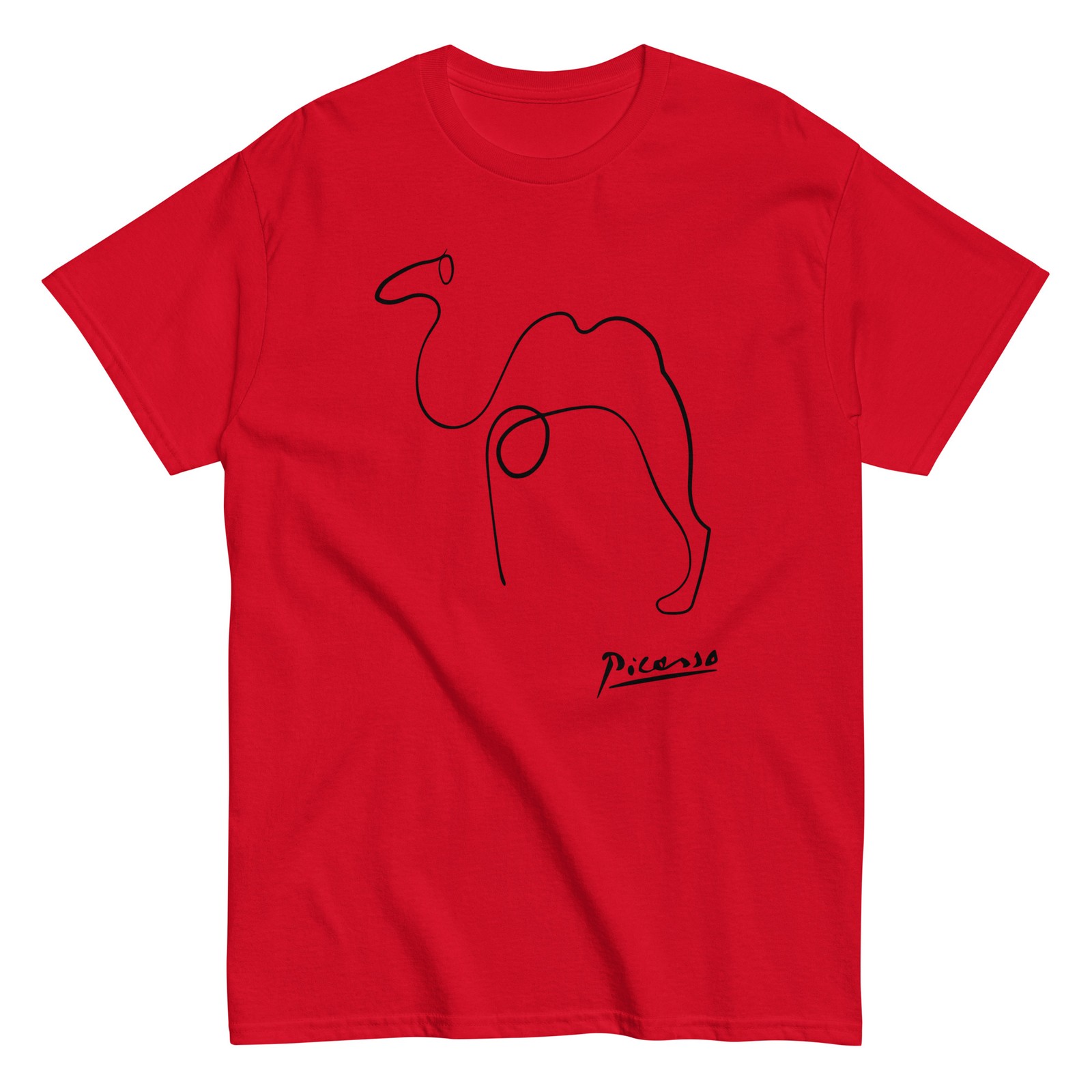 Picasso Camel One Line Drawing Art Meme Cult Movie Cool Unisex tee
