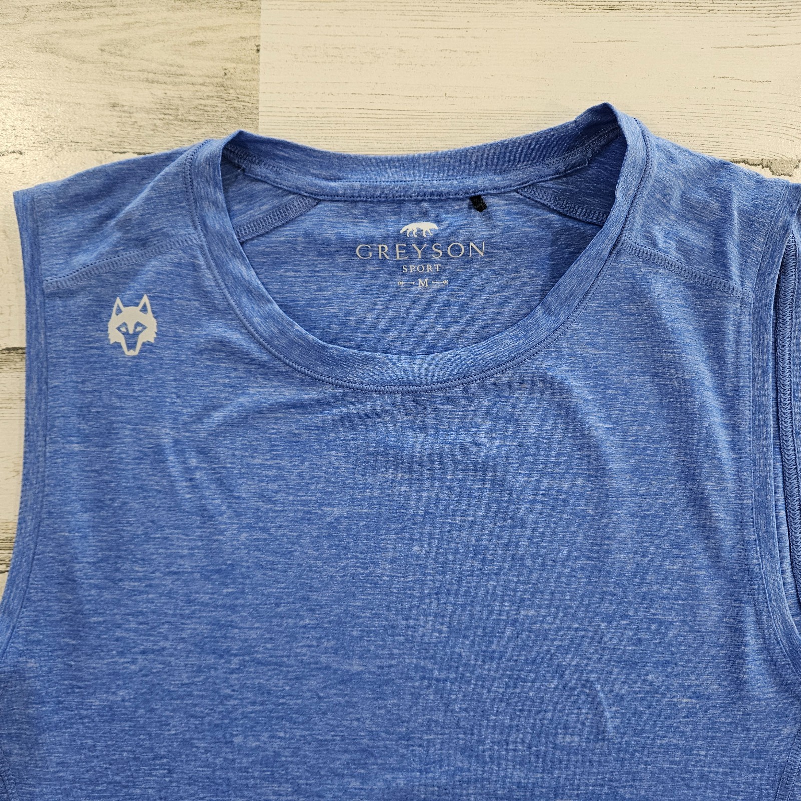 Greyson Sport Mens Guide Sleeveless T-Shirt Blue Heather Size Medium M DC-TT20