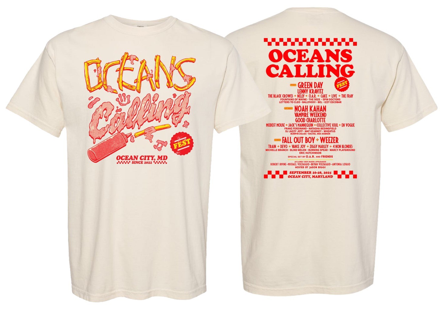 Oceans Calling Fries Lineup In Ocean City Maryland On September 26-28 2025 Tee
