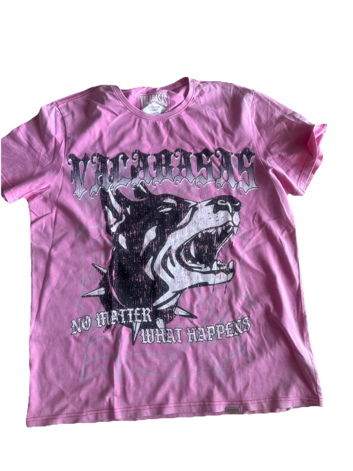 Valabasas Pink Graphic T-Shirt, Bold Dog Design