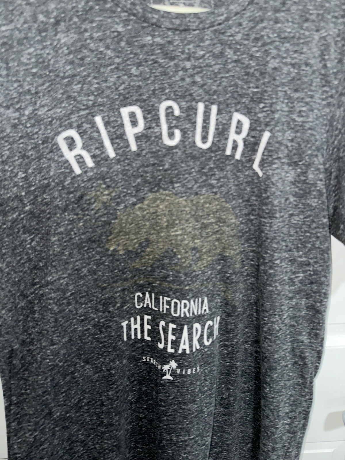 RIP CURL The Search California Graphic Print Gray Crew Neck T-Shirt Mens M