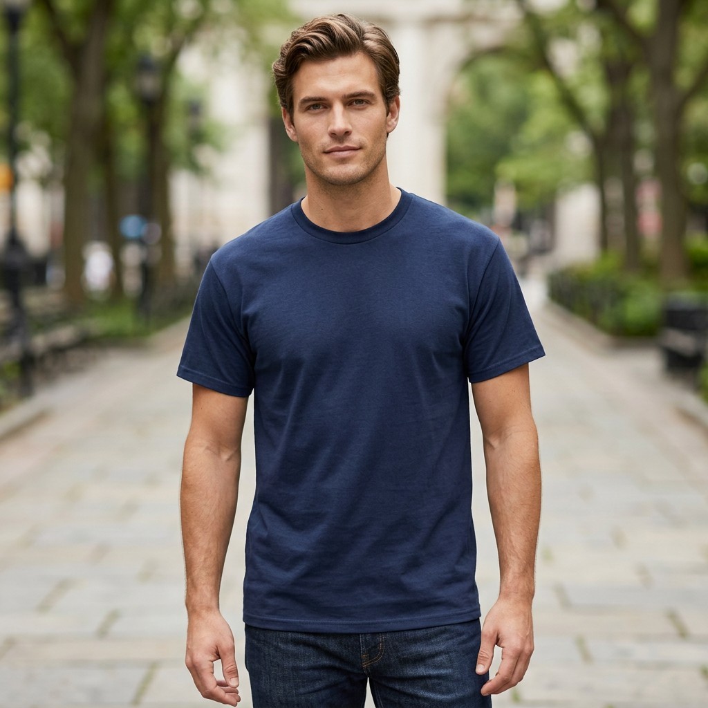 Mens Plain Blank T-Shirt Bundle Premium Casual Basic Crew Neck Tee Lot 4-Pack