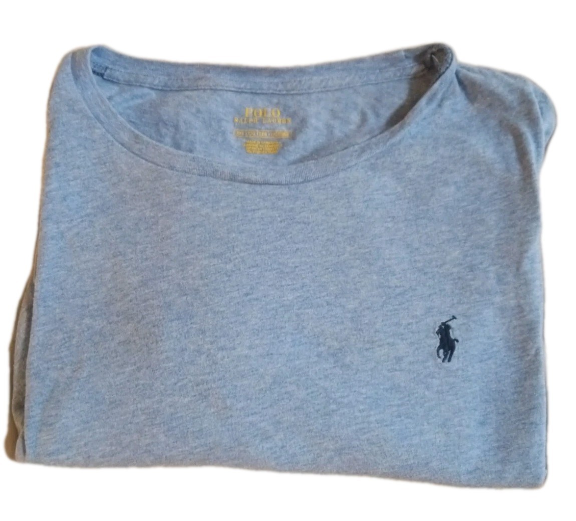 Polo Ralph Lauren Men&rsquo;s Blue Cotton Classic Fit Polo Logo T-Shirt Size 2XL