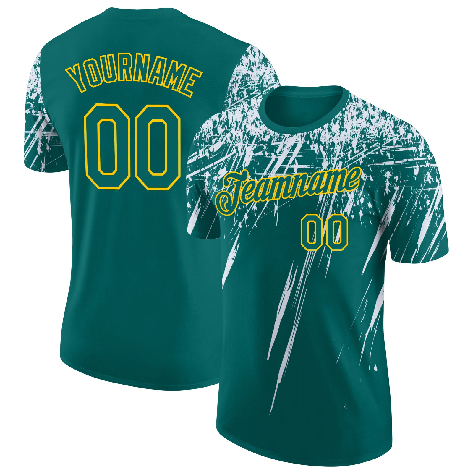 Custom Teal Yellow Distressed Art Shirt Unique Birthday Gift For Women