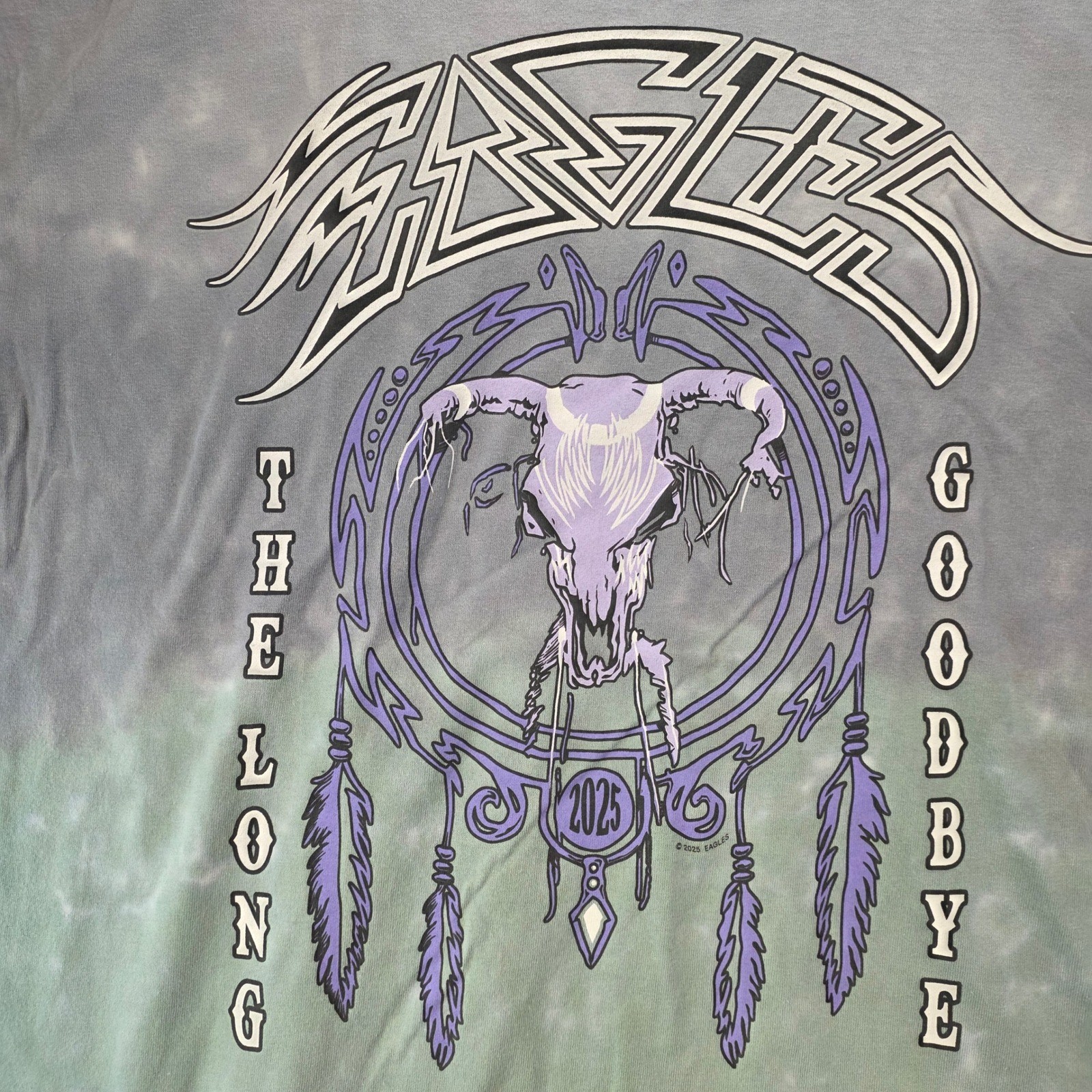 Eagles The Long Goodbye Sphere Las Vegas 2025 Tour Shirt Liquid Blue XL Tie Dye