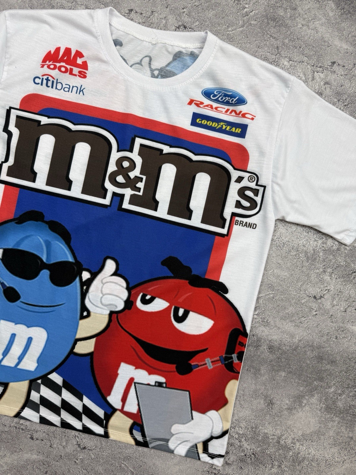 Vintage Y2K M&M’s Men’s T-Shirt Racing Tee Big Logo Rare Hype Streetwear
