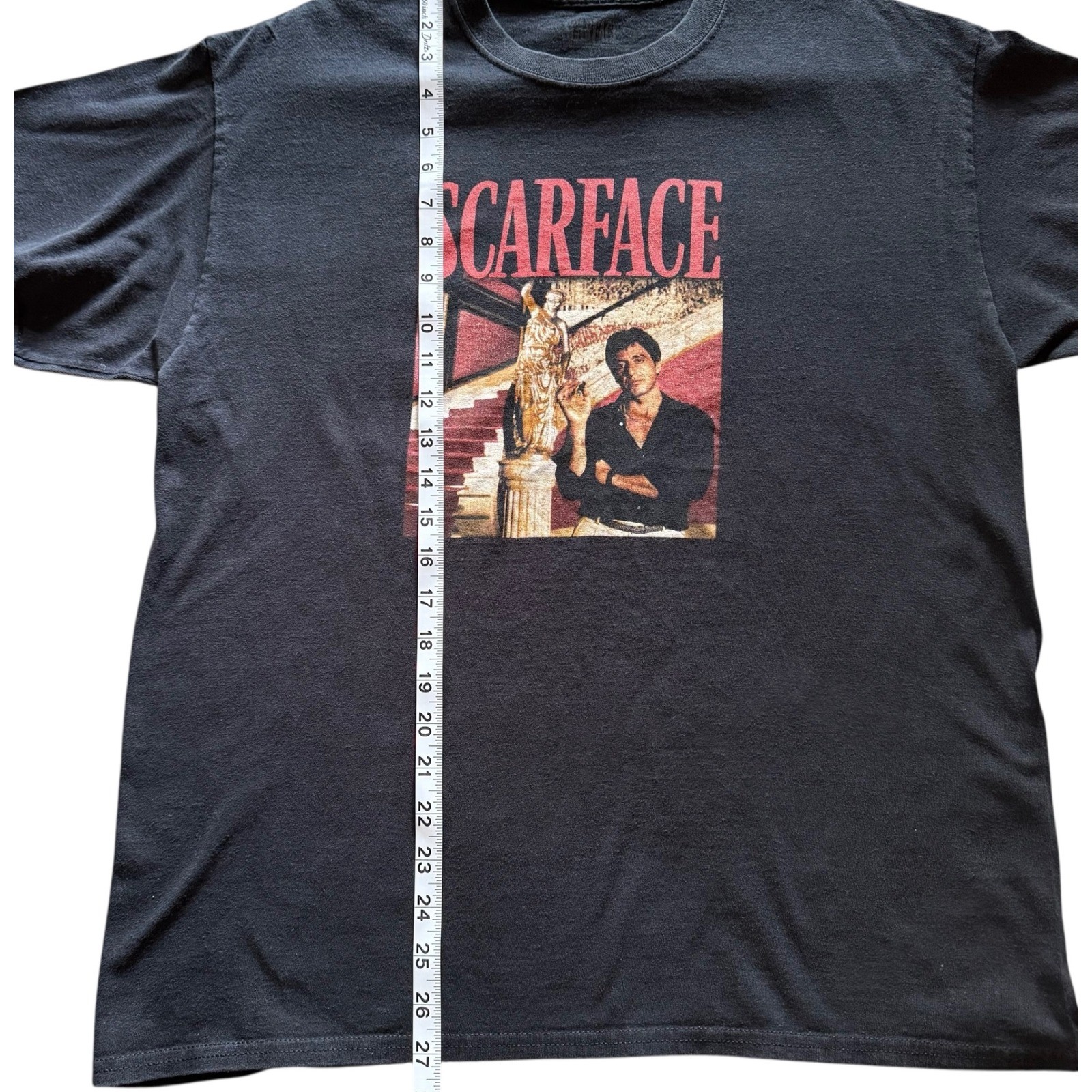 Scarface Tony Montana Graphic T-Shirt Mens Large Black Cotton Movie Promo Tee
