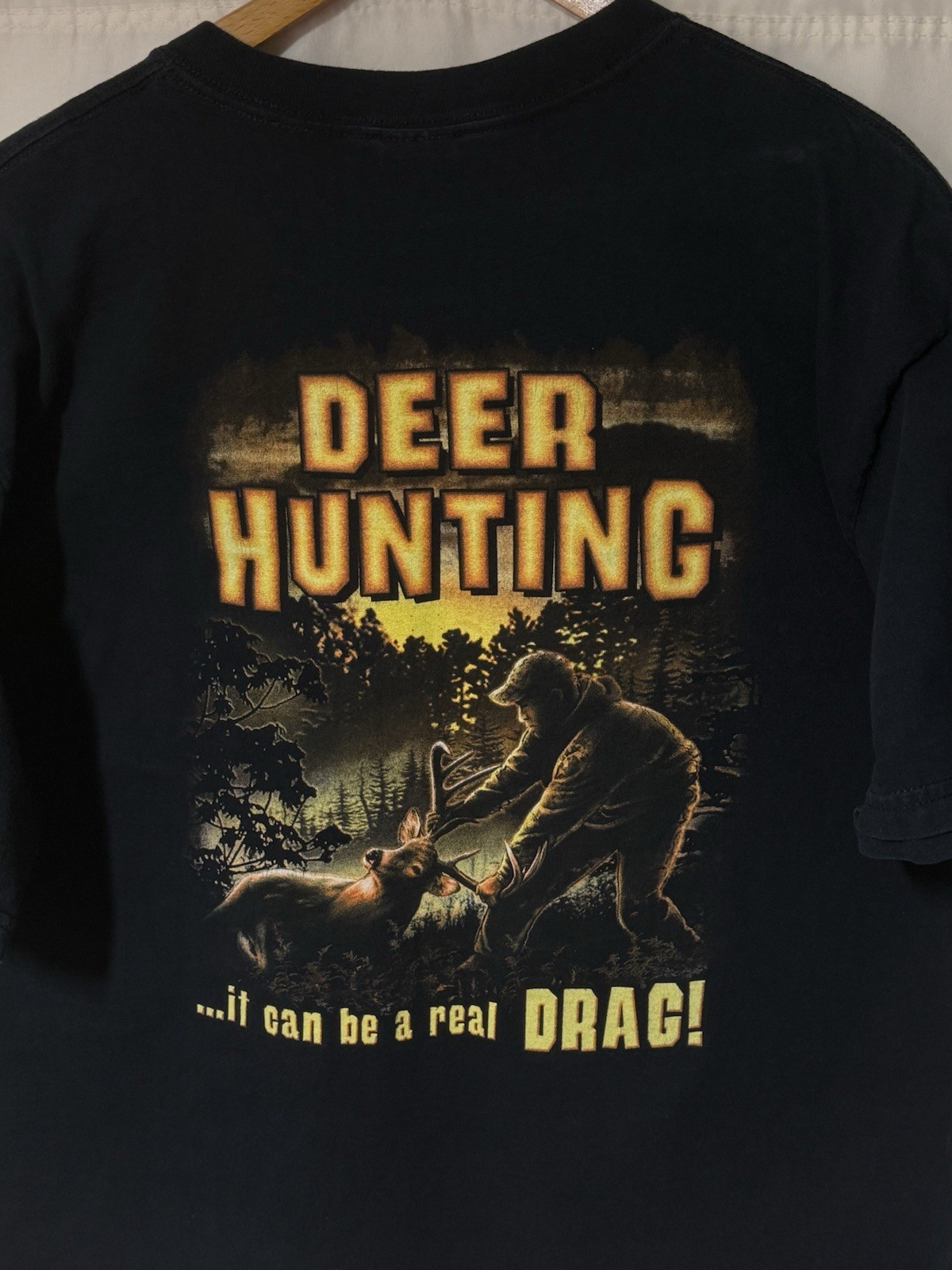 Buck Wear Hunting T Shirt Men’s Sz XL Black Graphic Tee Short Sleeve