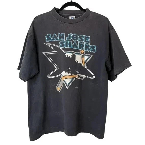 1991 San Jose Sharks T-shirt Black Color Reprint Shirt Men Women S-5XL