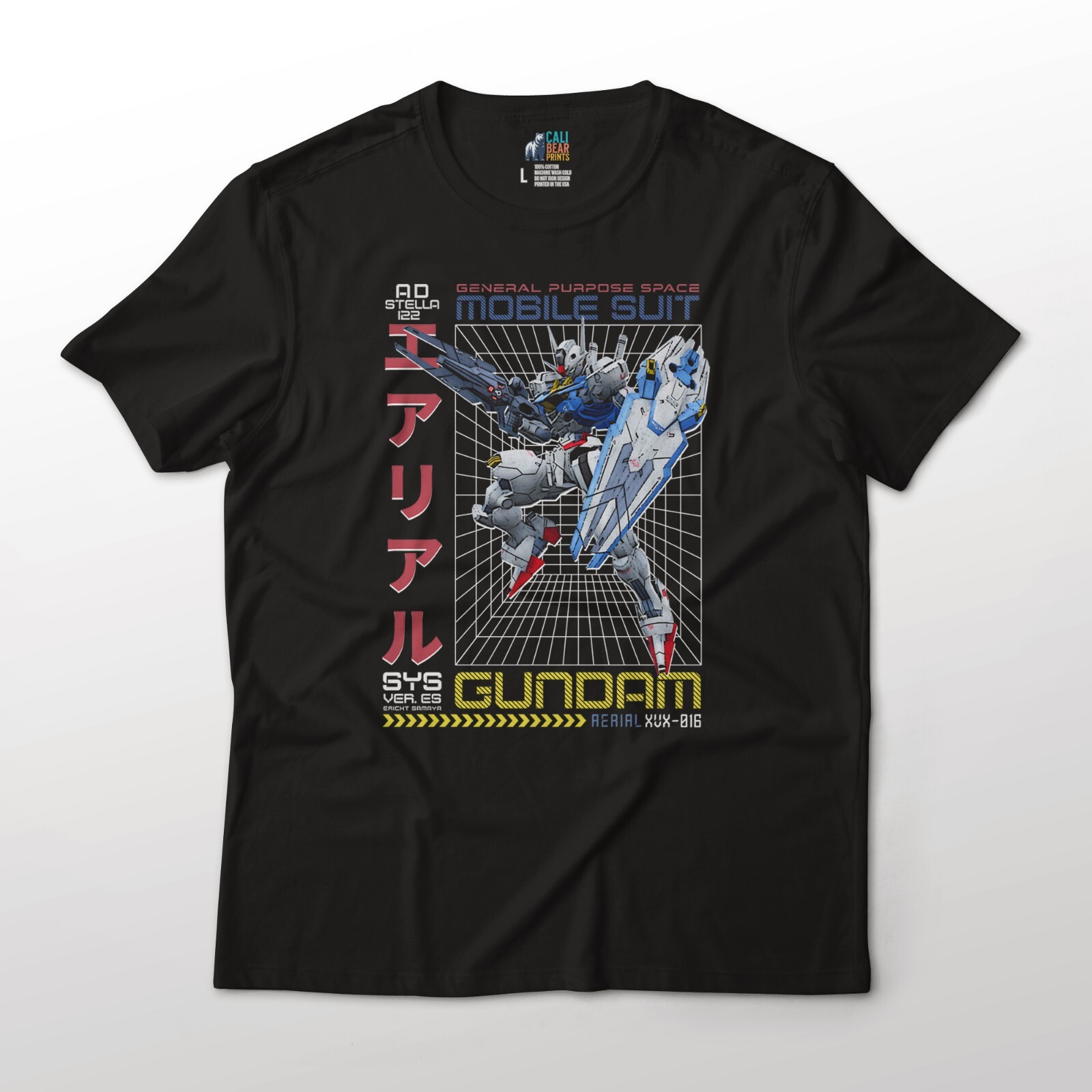 Witch From Mercury XVX-016 Gundam Aerial Anime Graphic Art Cotton T-Shirt