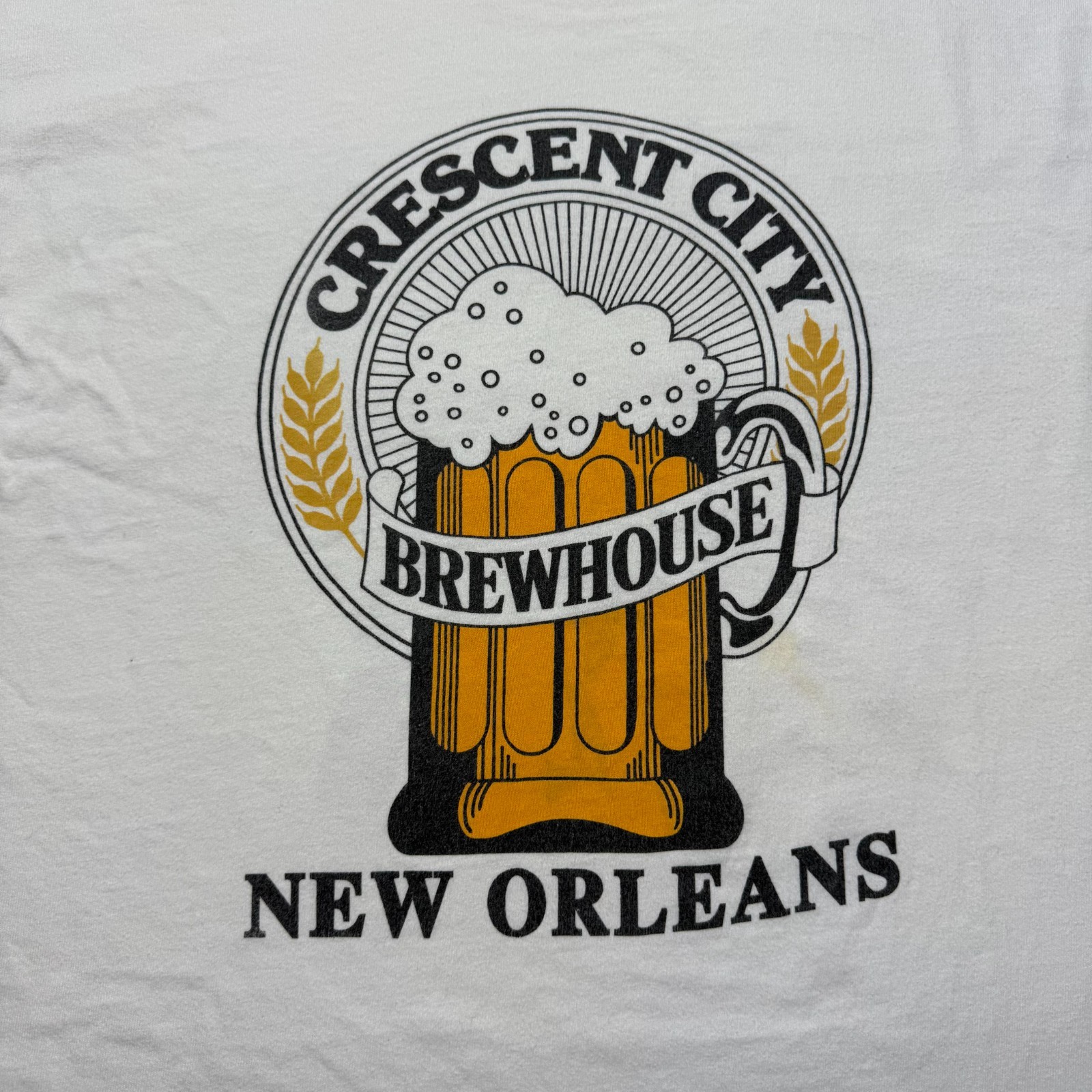 Vintage 90s Crescent City Brewhouse New Orleans Red Stallion T-Shirt USA – Large