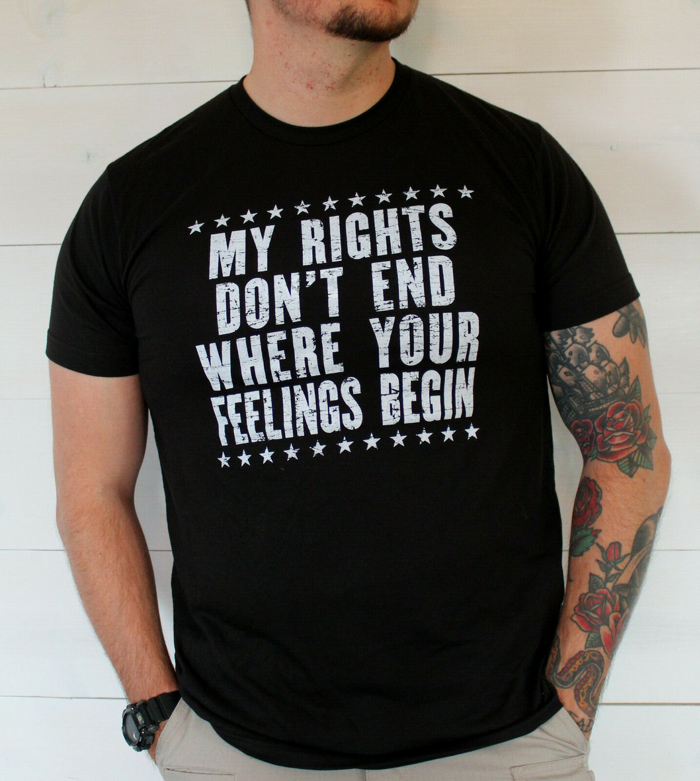 Patriotic My rights dont end T-Shirt 65% poly / 35% cotton Unisex