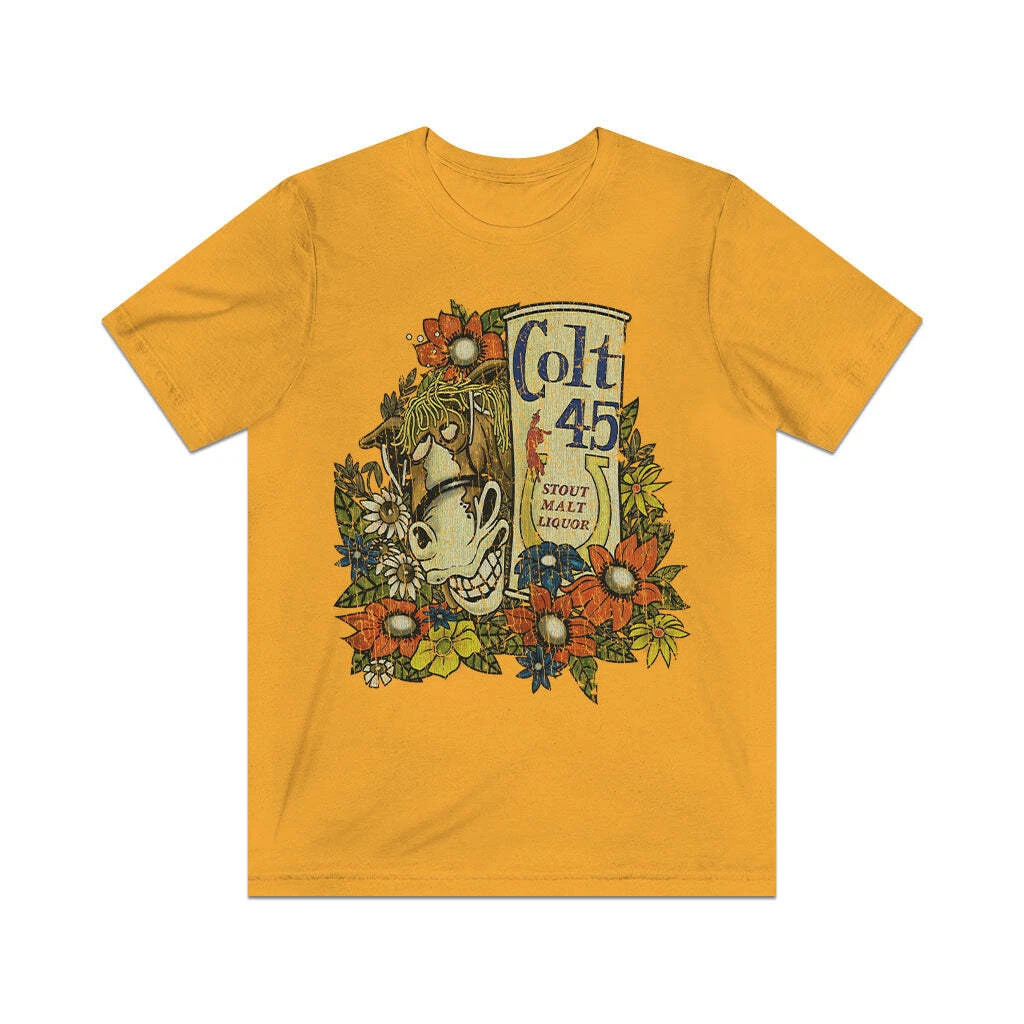 Colt 45 Party Mule 1982 Vintage Men&rsquo;s Gold T-Shirt