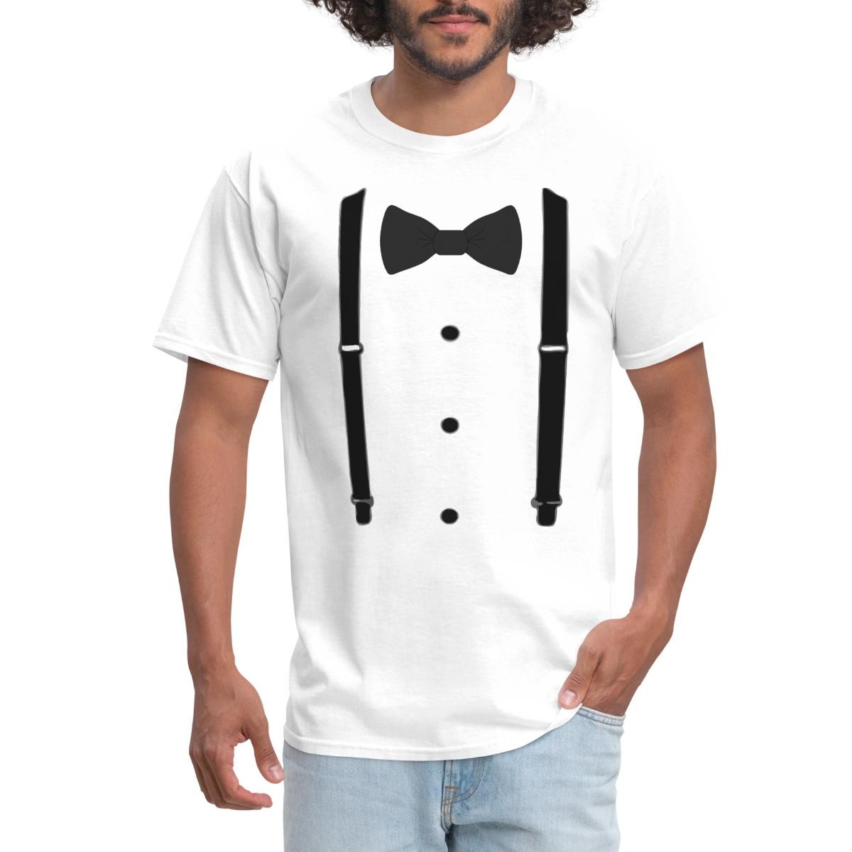 Fake Bow Tie With Suspenders Costume Men&rsquo;s T-Shirt