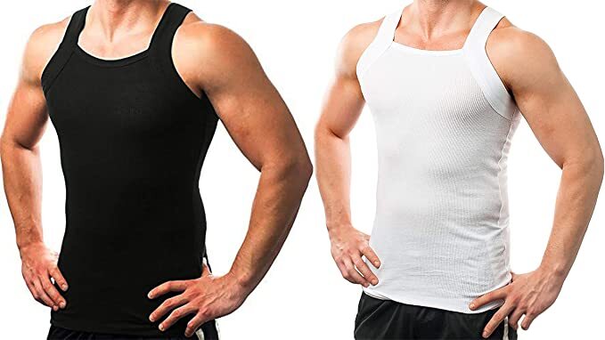 Different Touch 2 Pack Men&rsquo;s G-unit Tank Tops Square Cut Muscle Rib
