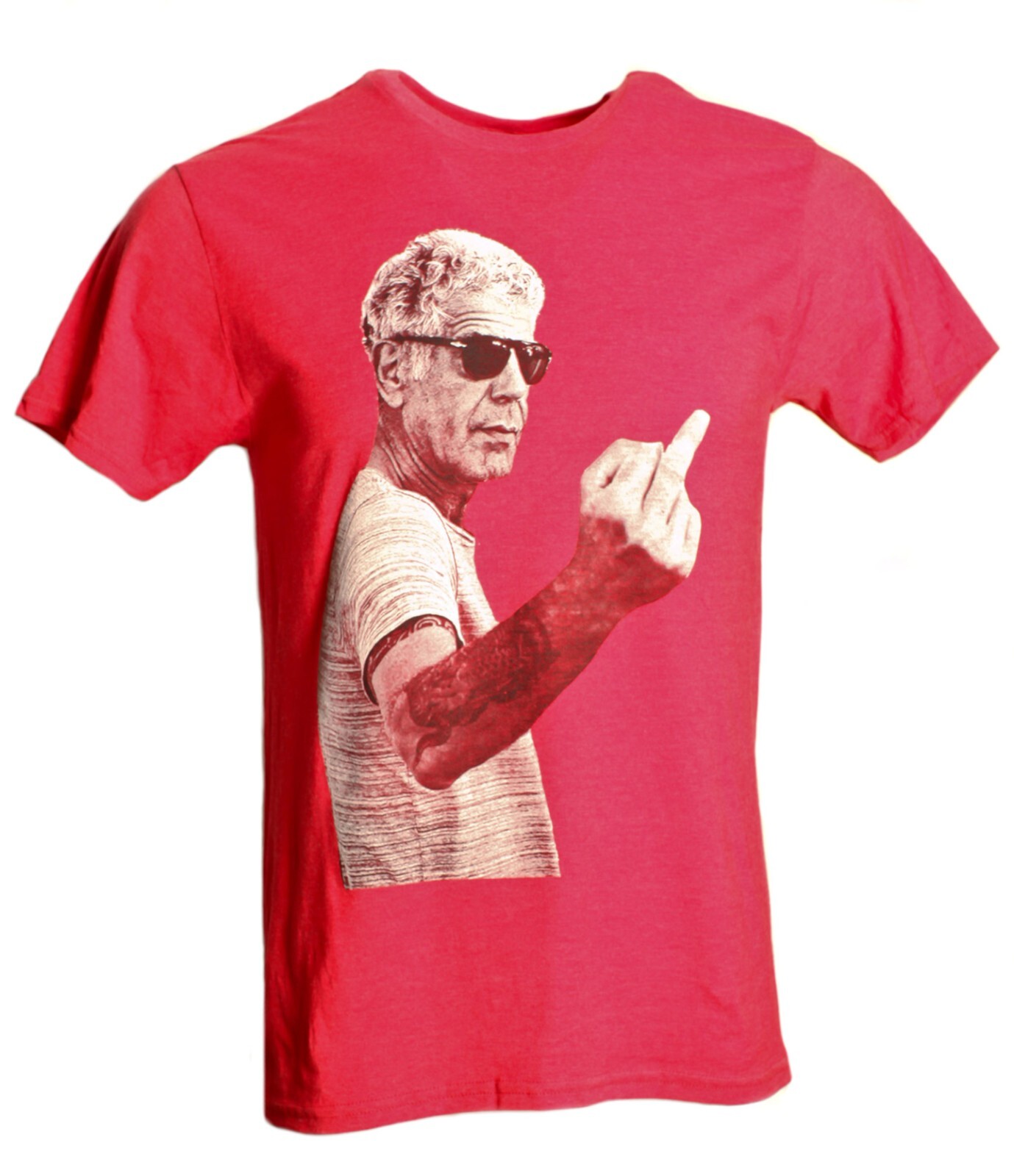 Men&rsquo;s Anthony Bourdain Middle Finger Graphic T-Shirt Heather Navy Blue