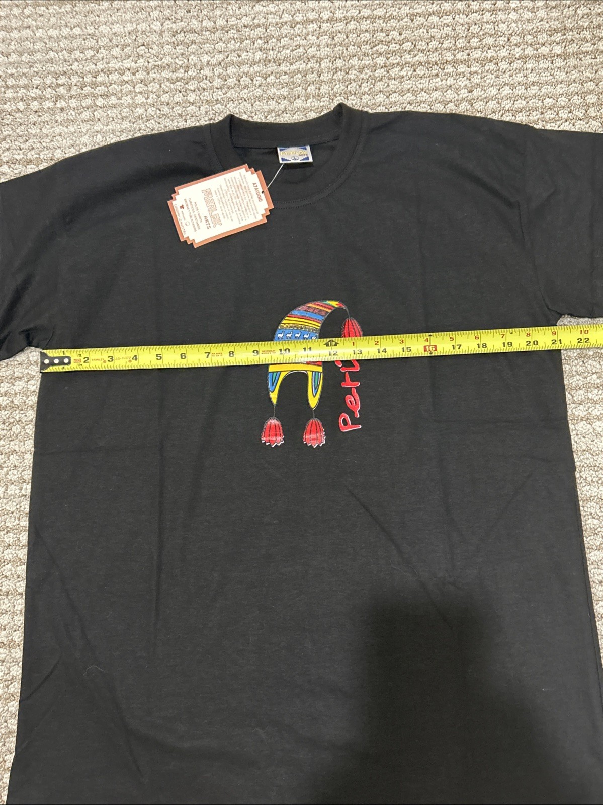 NEW Peru Marlok Arts Men’s T-Shirt Large Black Country Of Peru Souvenir NWT