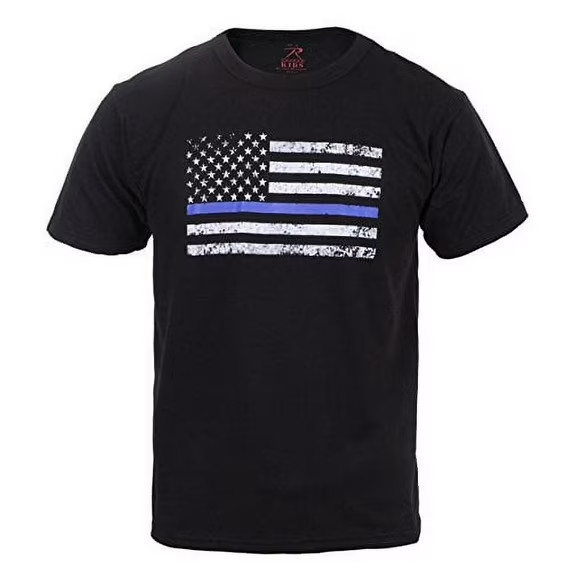 Rothco Kids Thin Blue Line US Flag T-Shirt Distressed Flag 6869