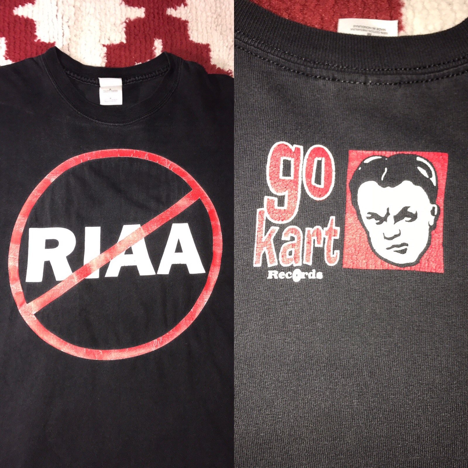Vintage Punk T Shirt GO KART RECORDS Independent Label “No RIAA” Black Size M