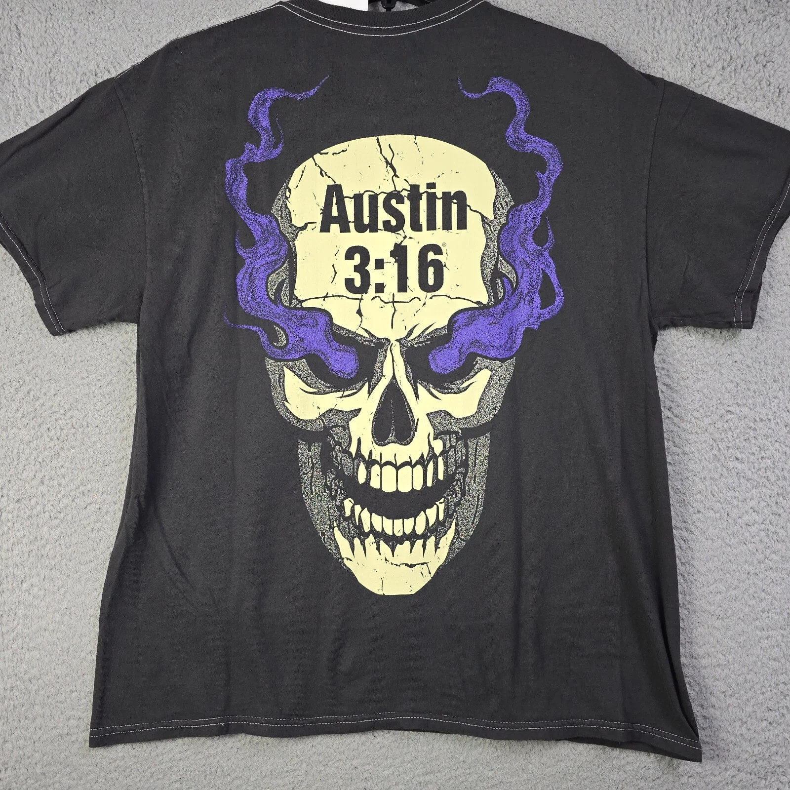 WWE WWF Wrestling Stone Cold Steve Austin Shirt Mens Large GRAY 3:16 Skull NWT B