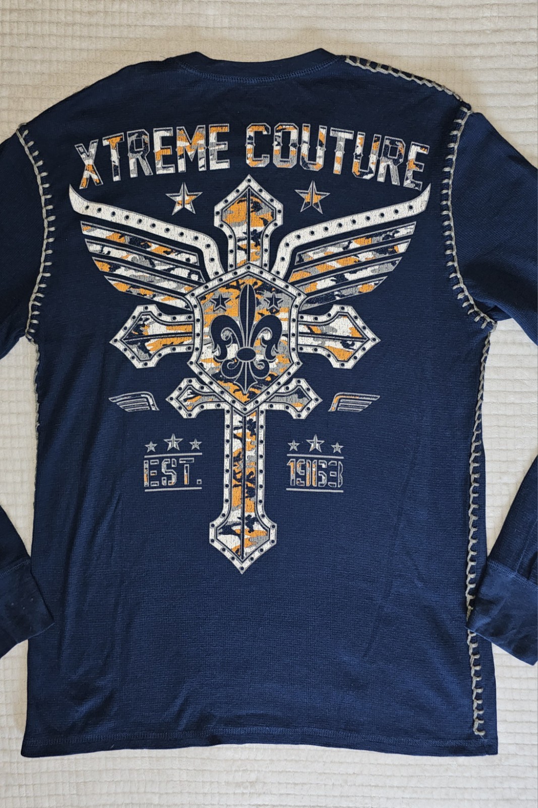 Xtreme Couture AFFLICTION Men&rsquo;s Thermal SOLDIER OF FAITH Biker Wings XL