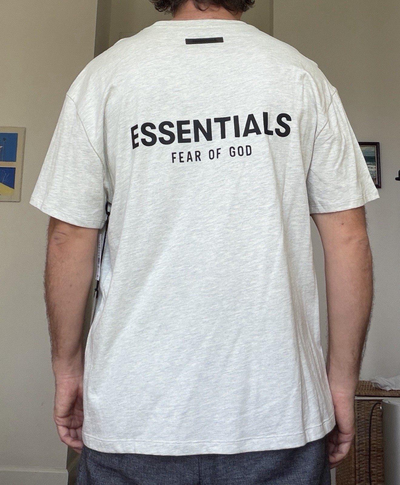Fear of God Essentials Light Oatmeal Short Sleeve T-Shirt Size Medium (SS22)