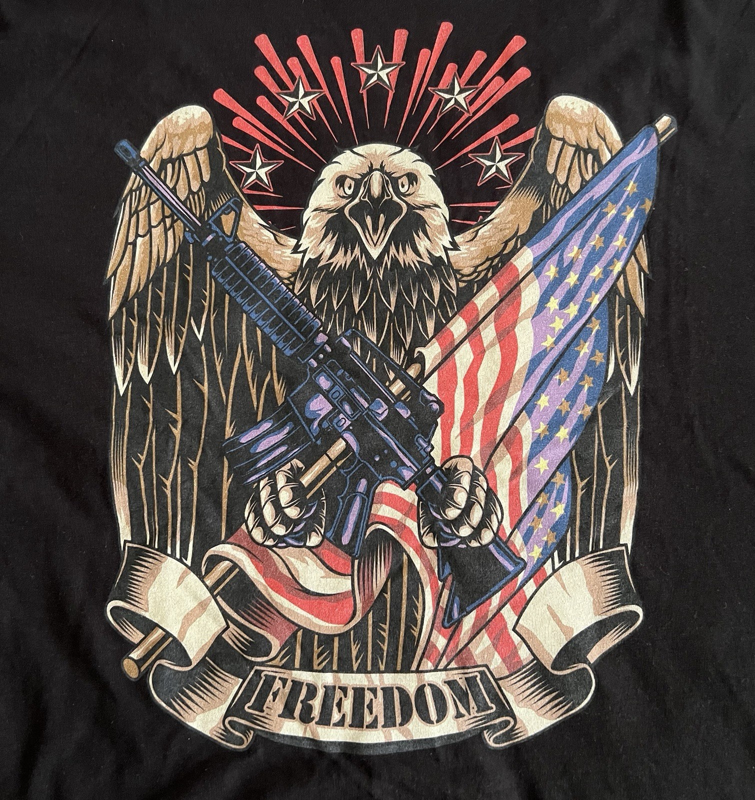 I Love My Freedom Men’s Black Freedom Eagle T-shirt