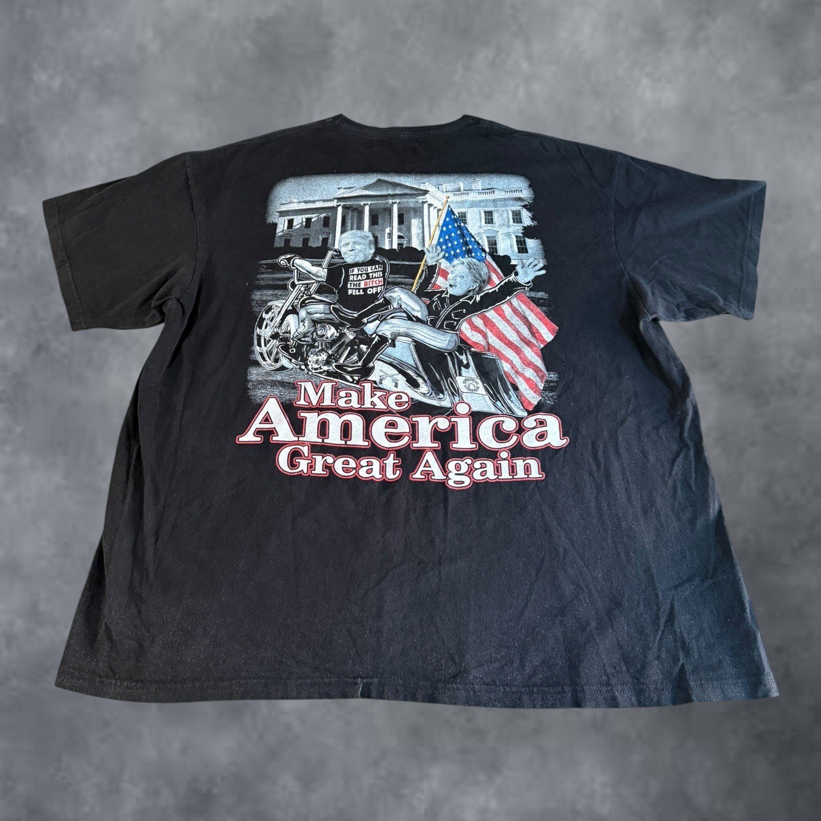 Suna Mens 2XL Donald Trump Make America Great Again Motorcycle T-Shirt Black