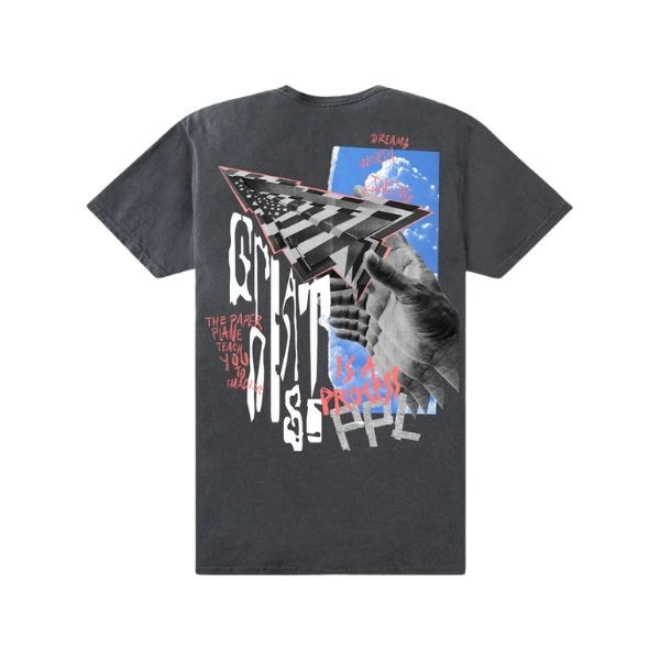 Paper Planes Collage Short Sleeve T-Shirt Washed Black