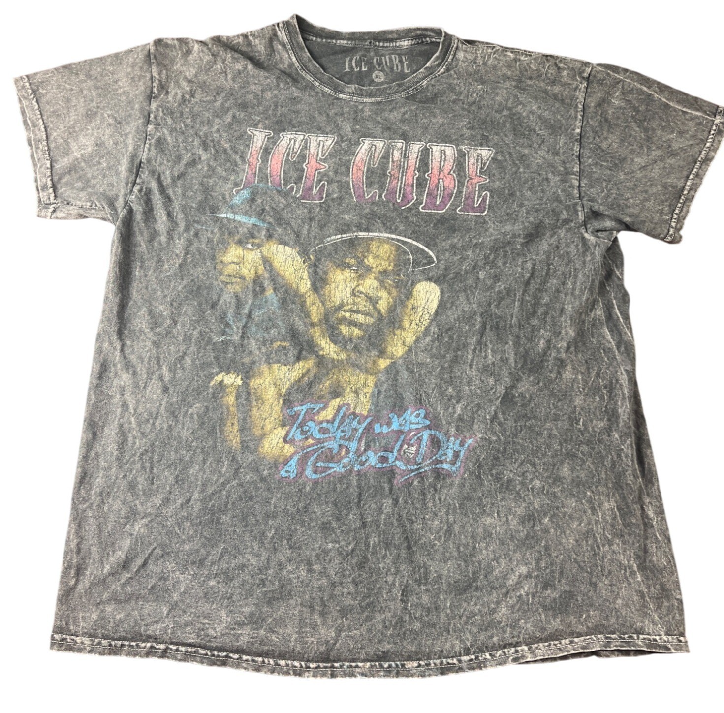 Ice Cube Graphic Tee Acid Wash T-Shirt Mens XL 100% Cotton