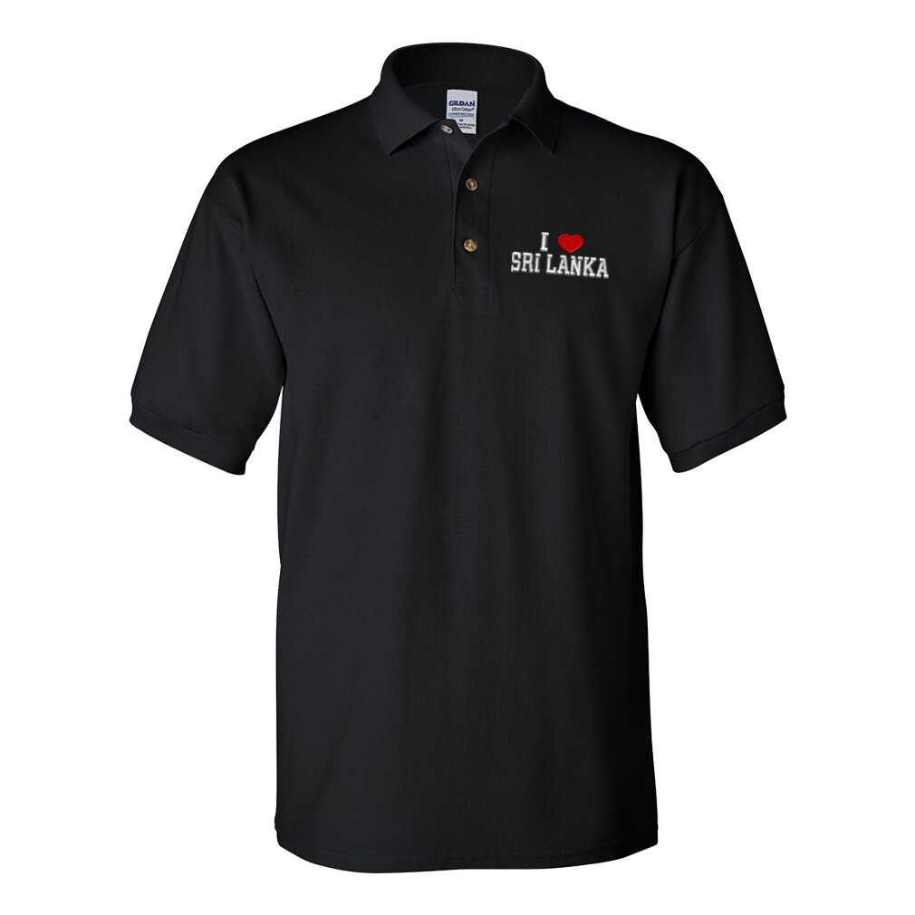 Polo Shirts for Men I Love Sri Lanka Cotton Short Sleeves Golf Tees