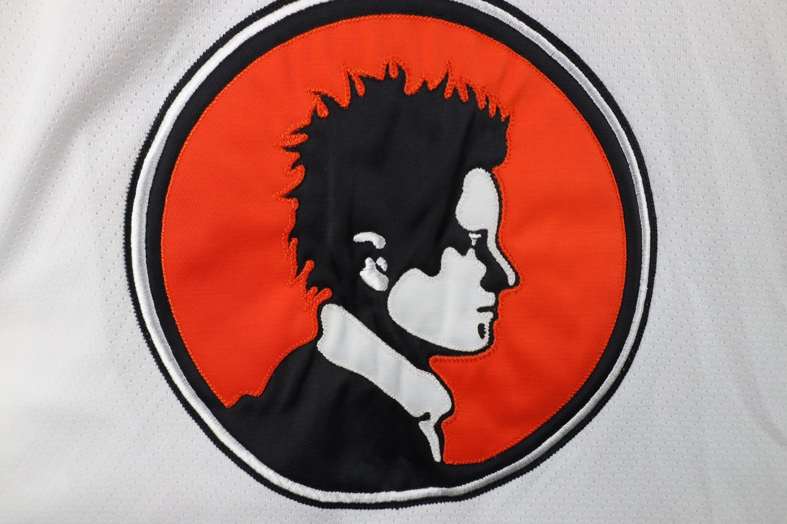 Vintage 90s CCM Mens XL Soul Patch Mesh Hockey Jersey Orange White Polyester