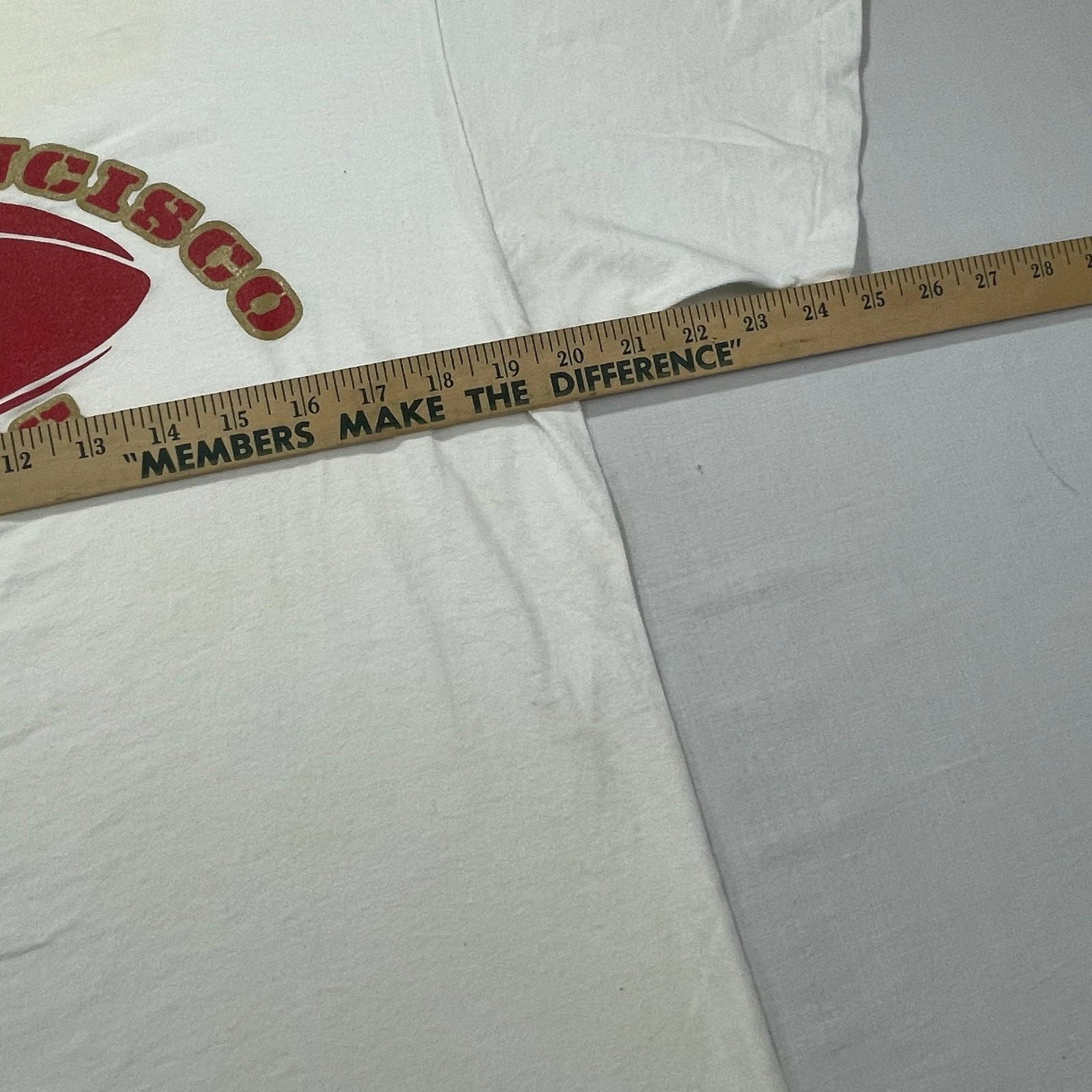 VTG 80s San Francisco 49ers NFL T-Shirt size L Bike Made in USA See Description